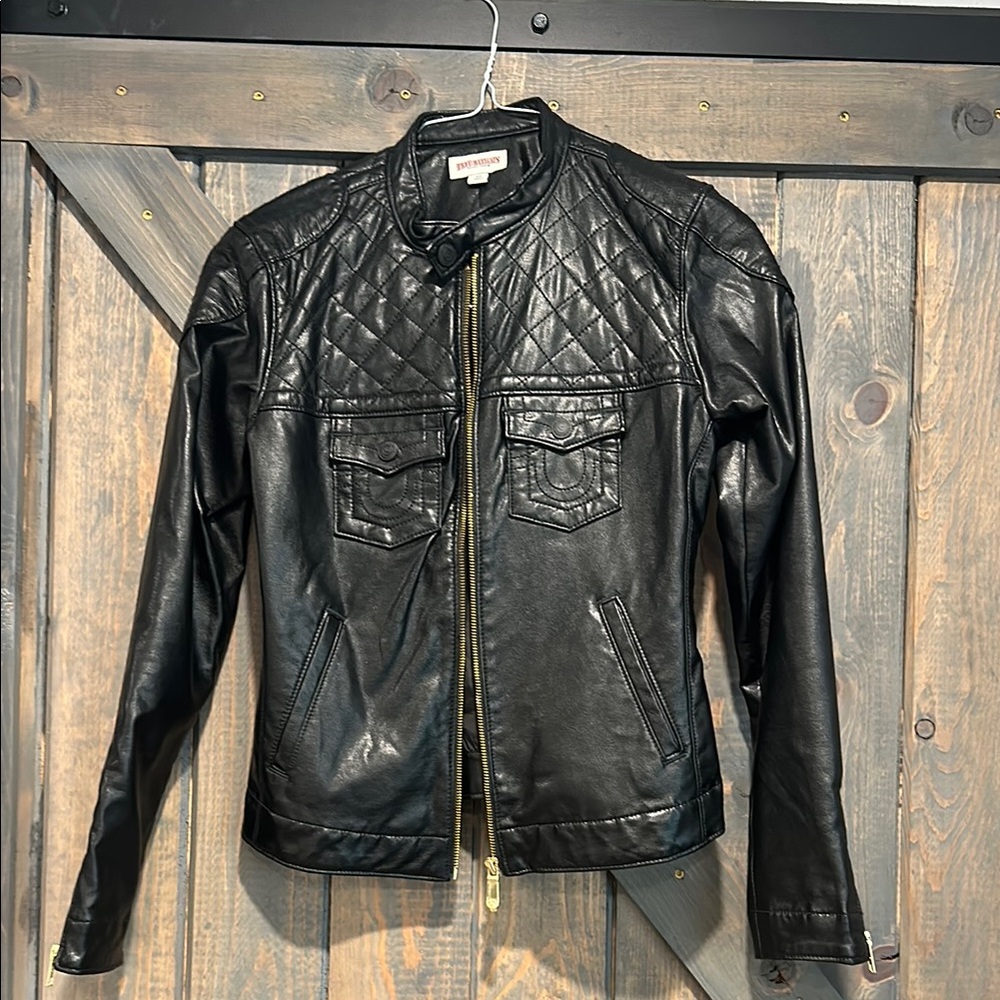 Mossimo Black Quilted Leather Jacket